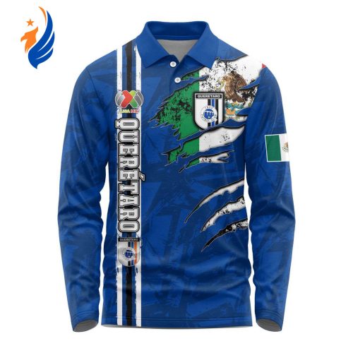 LIGA MX Queretaro F.C Special Long Sleeve Polo Design Kits Gift for Men Women 3d Printed Hoodie