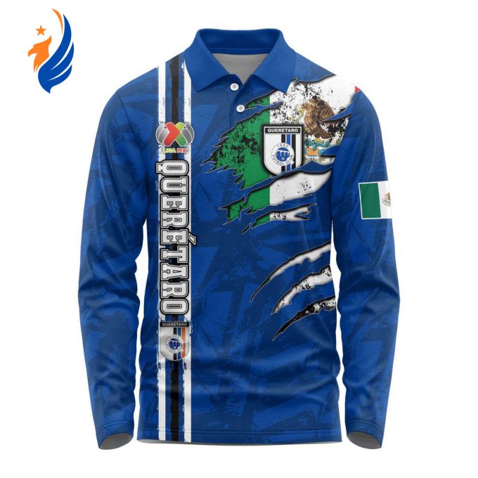 LIGA MX Queretaro F.C Special Long Sleeve Polo Design Kits Gift for Men Women 3d Printed Hoodie