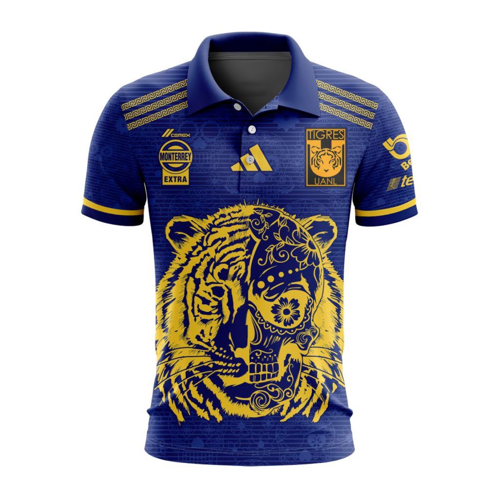 LIGA MX Tigres UANL 2023 – 2024 Away Dia De Muertos Design Polo LIGA MX Tigres UANL 2023 – 2024 Away Dia De Muertos Design Polo