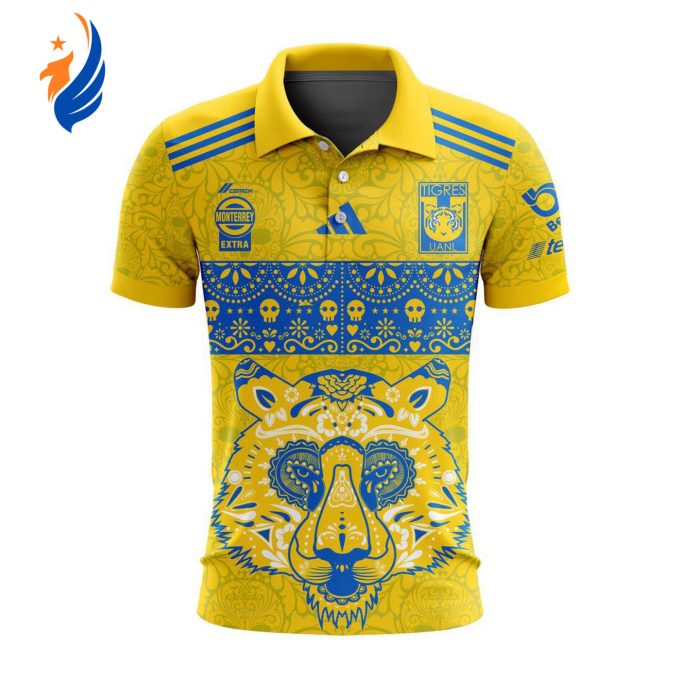 LIGA MX Tigres UANL 2023 – 2024 Home Dia De Muertos Design Polo LIGA MX Tigres UANL 2023 – 2024 Home Dia De Muertos Design Polo