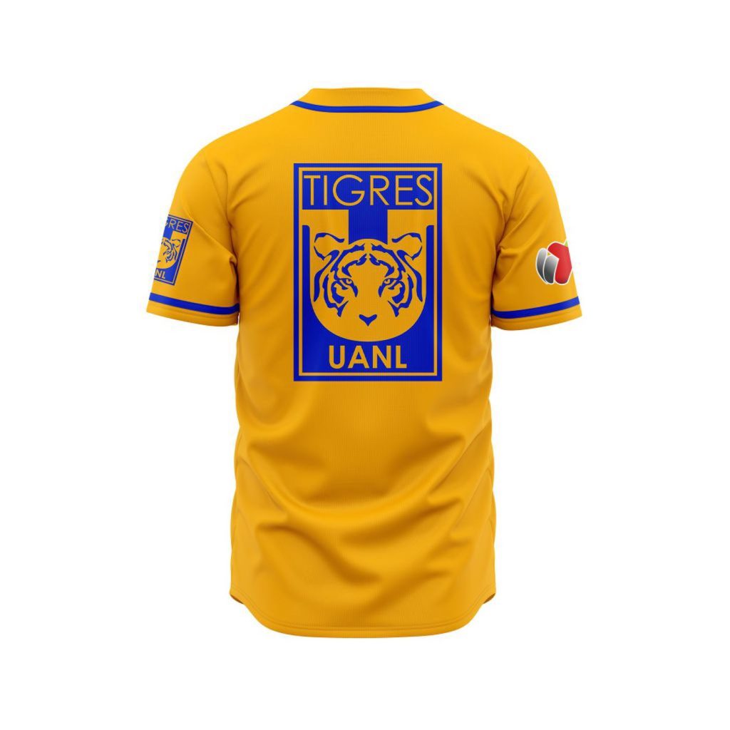 LIGA MX Tigres UANL Personalized Name Baseball Jersey Gift for Men Women LIGA MX Tigres UANL Personalized Name Baseball Jersey Gift for Men Women