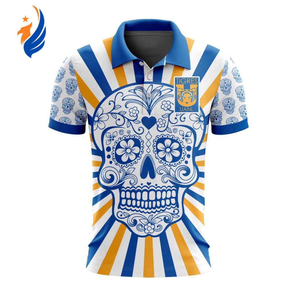 LIGA MX Tigres UANL Special Dia De Muertos Design Polo Gift for Men Women LIGA MX Tigres UANL Special Dia De Muertos Design Polo Gift for Men Women