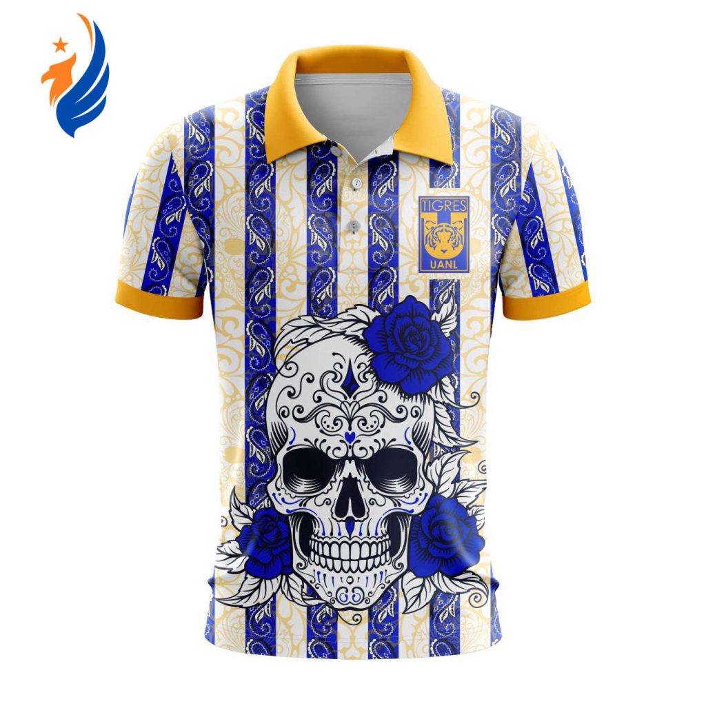 LIGA MX Tigres UANL Special Dia De Muertos Design Polo Gift for Men Women LIGA MX Tigres UANL Special Dia De Muertos Design Polo Gift for Men Women