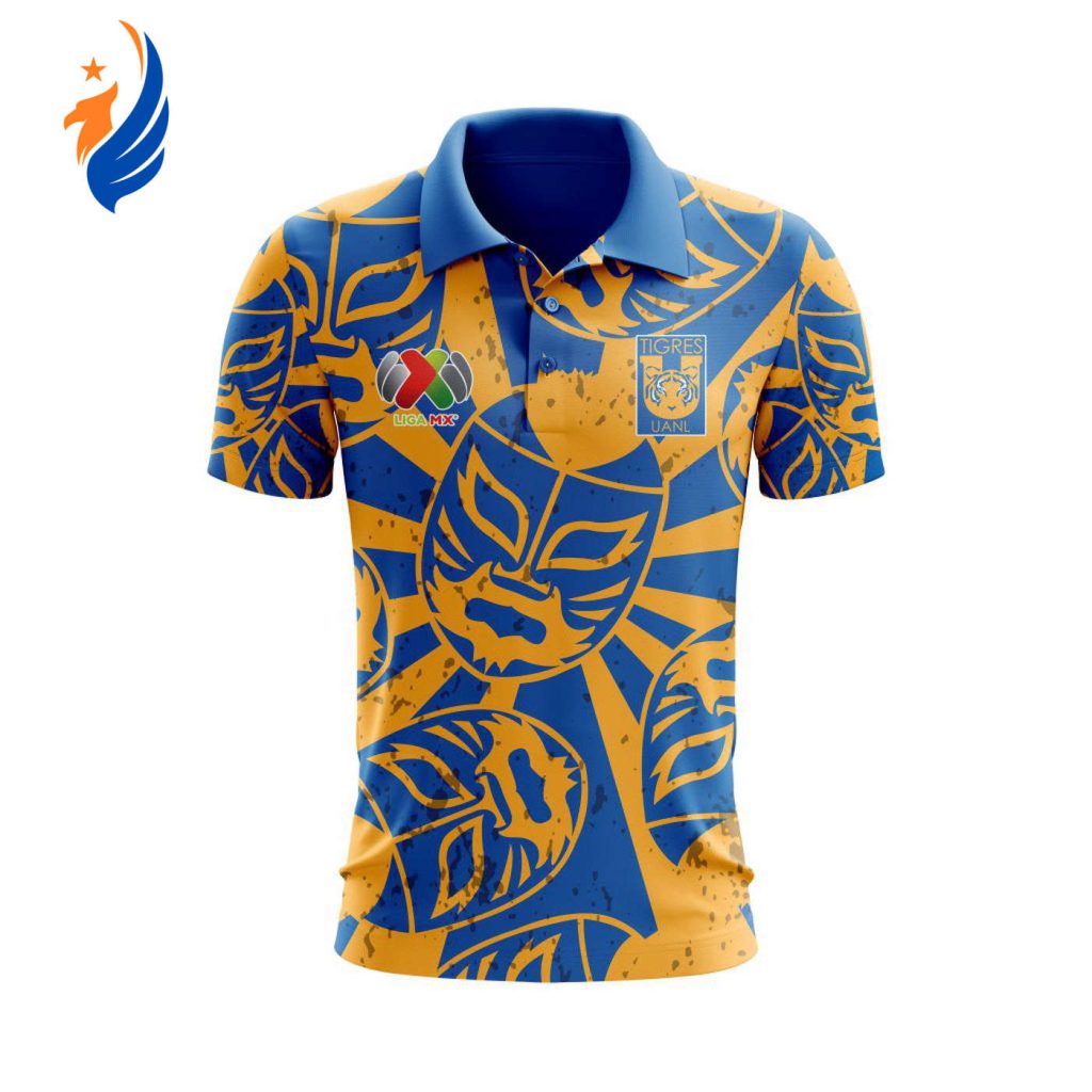 LIGA MX Tigres UANL Special Lucha Libre Design Polo Gift for Men Women LIGA MX Tigres UANL Special Lucha Libre Design Polo Gift for Men Women