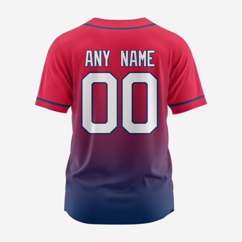MLB Atlanta Braves Personalized Gradient Design Baseball Jersey Gift for Men Women