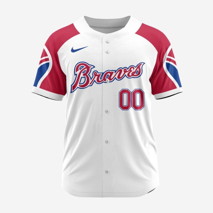 MLB Atlanta Braves Personalized Reverse Retro Concept Design Baseball Jersey