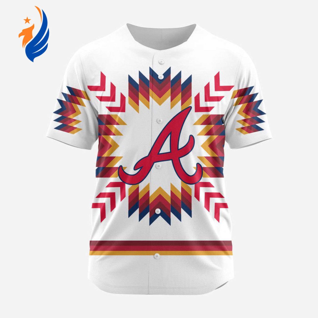 MLB Atlanta Braves Special Native Design Baseball Jersey Gift for Men Women MLB Atlanta Braves Special Native Design Baseball Jersey Gift for Men Women