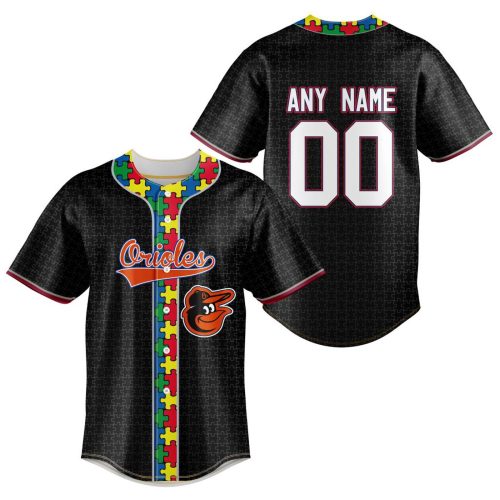 MLB Baltimore Orioles Specialized Baseball Jersey Fearless Aganst Autism Gift for Men Women