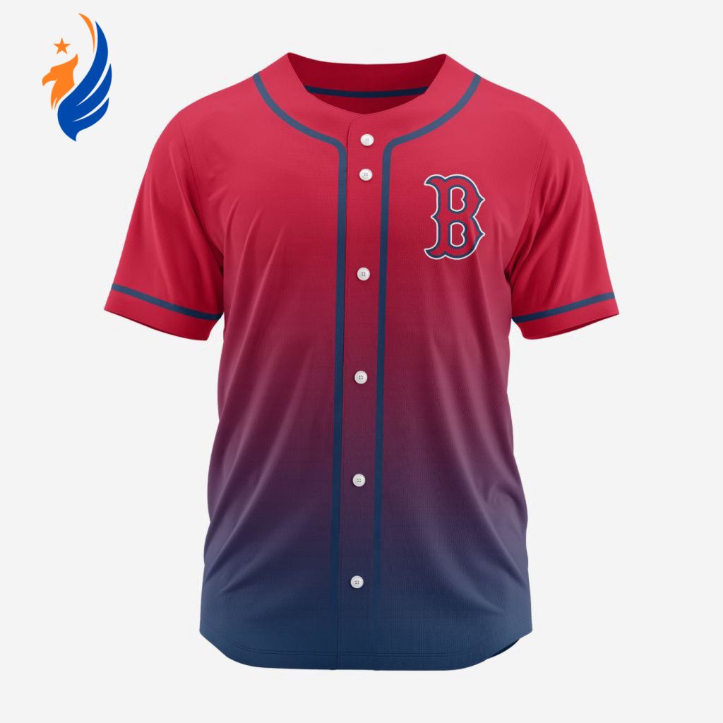 MLB Boston Red Sox Personalized Gradient Design Baseball Jersey Gift for Men Women MLB Boston Red Sox Personalized Gradient Design Baseball Jersey Gift for Men Women