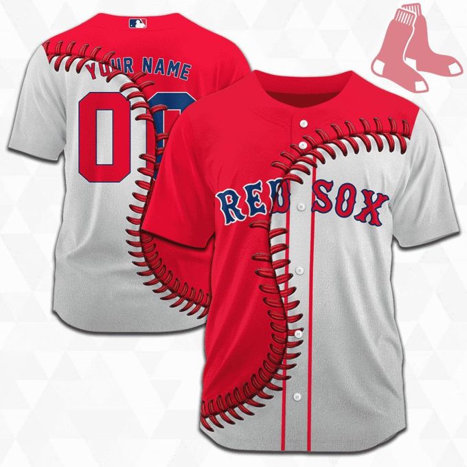 MLB Boston Red Sox Personalized Mix Baseball Jersey Gift for Men Women