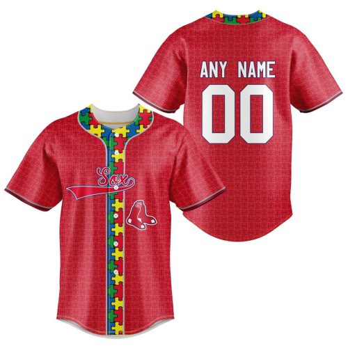MLB Boston Red Sox Specialized Baseball Jersey Fearless Aganst Autism Gift for Men Women
