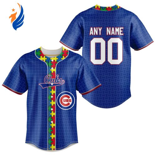 MLB Chicago Cubs Mix Grateful Dead | Specialized Baseball Jersey Fearless Aganst Autism Gift for Men Women