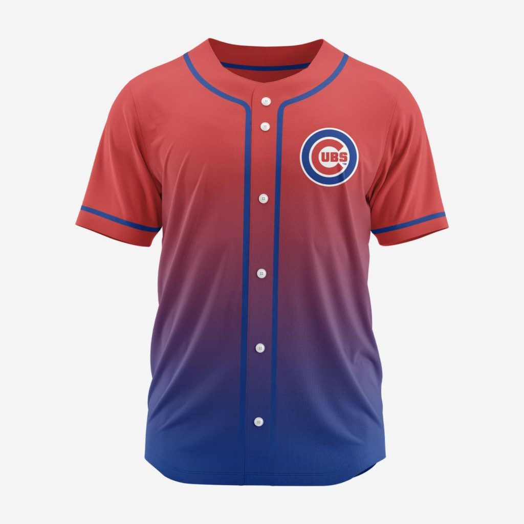 MLB Chicago Cubs Personalized Gradient Design Baseball Jersey Gift for Men Women MLB Chicago Cubs Personalized Gradient Design Baseball Jersey Gift for Men Women