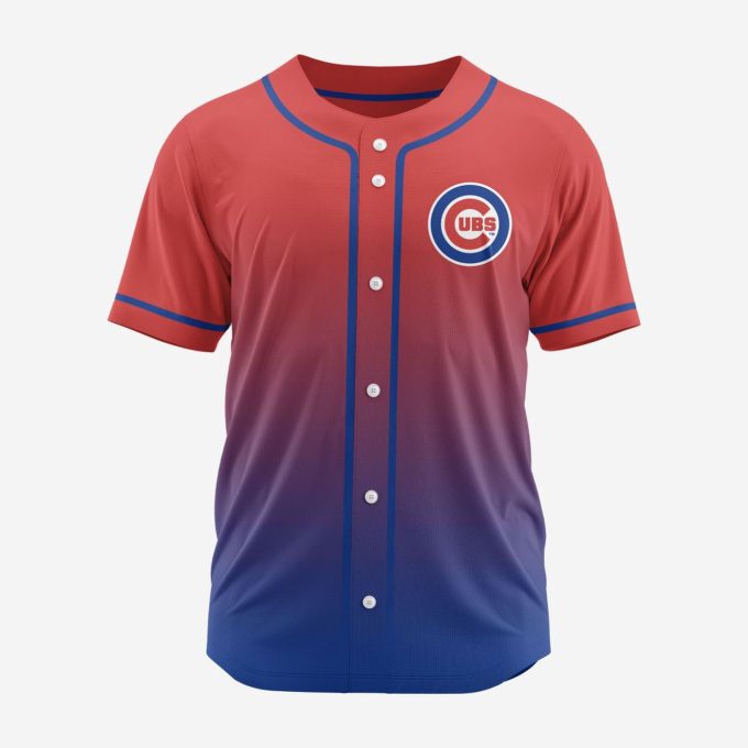 MLB Chicago Cubs Personalized Gradient Design Baseball Jersey Gift for Men Women
