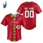 MLB Cincinnati Reds Specialized Baseball Jersey Fearless Aganst Autism Gift for Men Women MLB Cincinnati Reds Specialized Baseball Jersey Fearless Aganst Autism Gift for Men Women