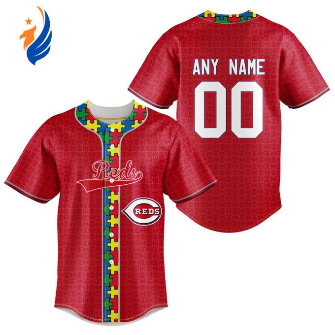 MLB Cincinnati Reds Specialized Baseball Jersey Fearless Aganst Autism Gift for Men Women MLB Cincinnati Reds Specialized Baseball Jersey Fearless Aganst Autism Gift for Men Women