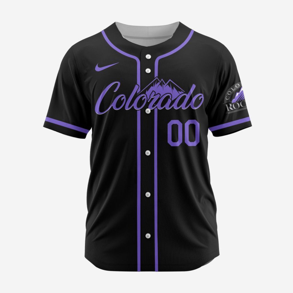 MLB Colorado Rockies Personalized Alternate Design Concept Baseball Jersey 2404 MLB Colorado Rockies Personalized Alternate Design Concept Baseball Jersey 2404