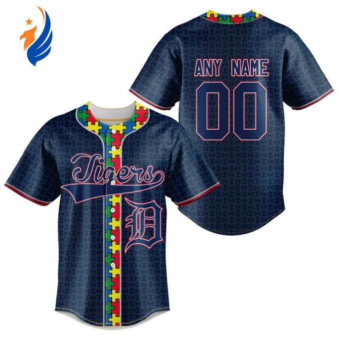 MLB Detroit Tigers Specialized Baseball Jersey Fearless Aganst Autism Gift for Men Women MLB Detroit Tigers Specialized Baseball Jersey Fearless Aganst Autism Gift for Men Women
