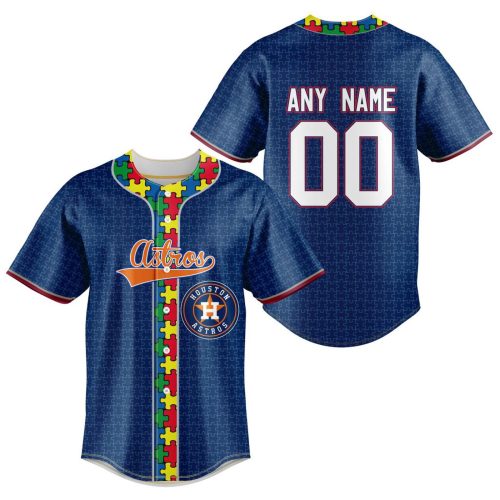 MLB Houston Astros Mix Grateful Dead | Specialized Baseball Jersey Fearless Aganst Autism Gift for Men Women