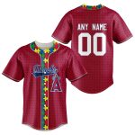 MLB Los Angeles Angels Of Anaheim Specialized Baseball Jersey Fearless Aganst Autism Gift for Men Women