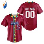MLB Los Angeles Angels Of Anaheim Specialized Baseball Jersey Fearless Aganst Autism Gift for Men Women