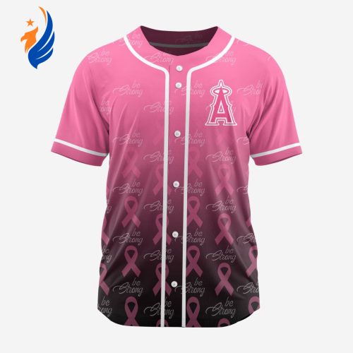 MLB Los Angeles Angels Special Pink Design Fight Breast Cancer Baseball Jersey Gift for Men Women