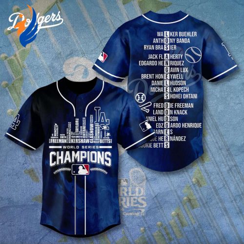 MLB Los Angeles Dodgers 2024 World Series Champions Design Baseball Jersey Gift for Men Women