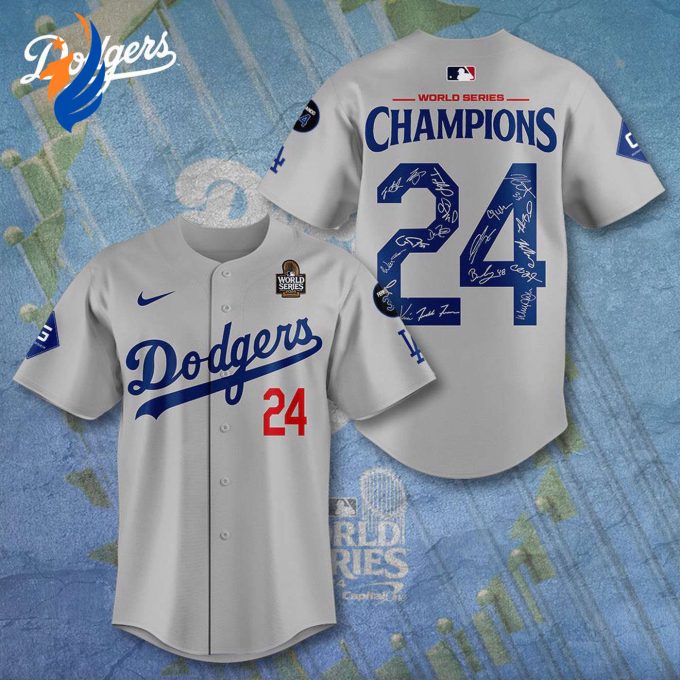 MLB Los Angeles Dodgers 2024 World Series Champions Design Baseball Jersey Gift for Men Women