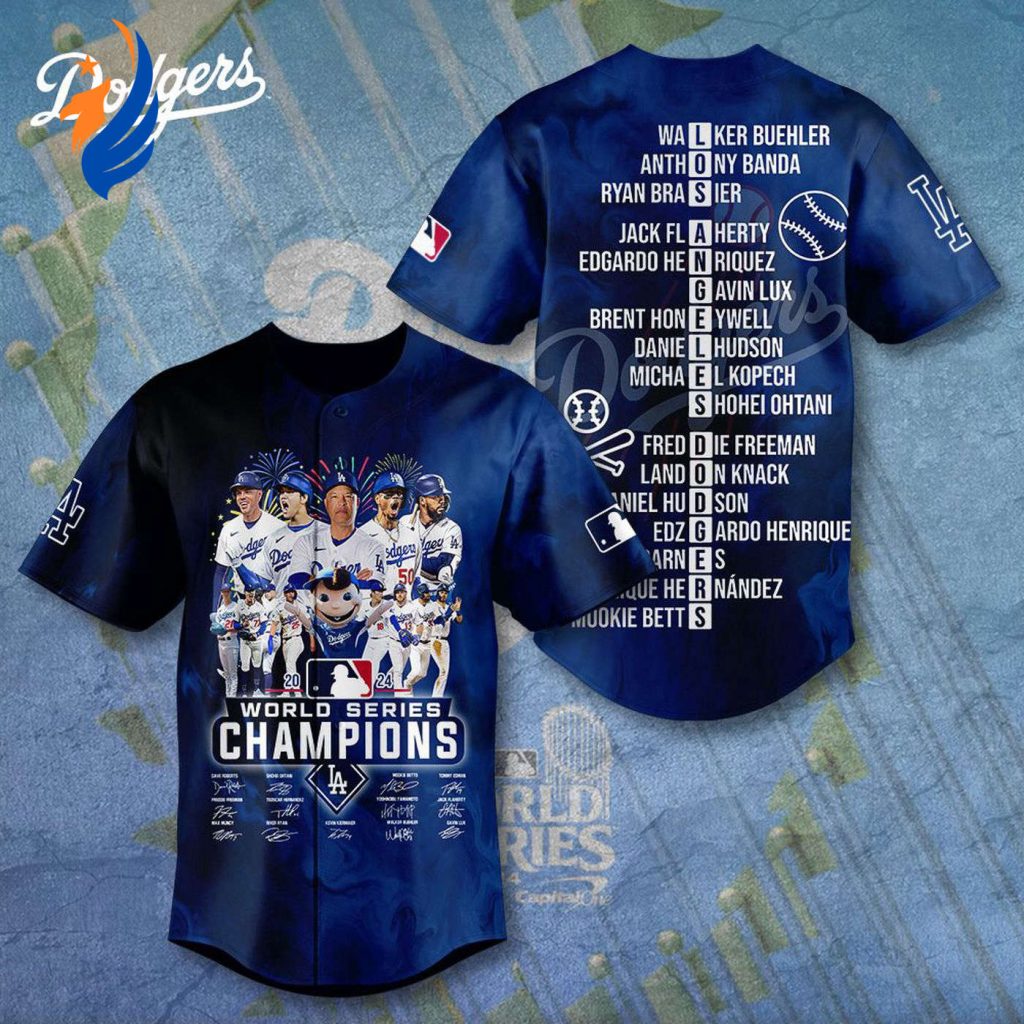 MLB Los Angeles Dodgers 2024 World Series Champions Design Baseball Jersey Gift for Men Women MLB Los Angeles Dodgers 2024 World Series Champions Design Baseball Jersey Gift for Men Women