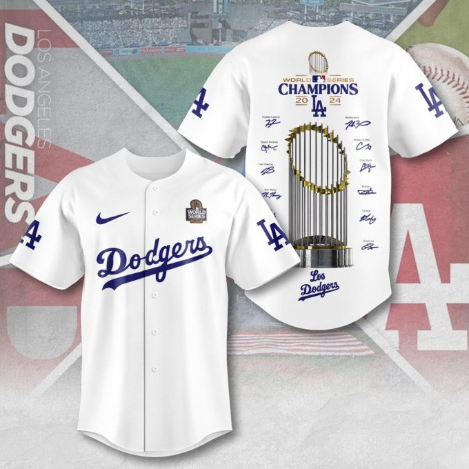 MLB Los Angeles Dodgers 2024 World Series Champions Design Baseball Jersey Gift for Men Women