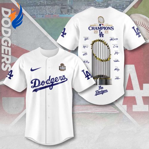 MLB Los Angeles Dodgers 2024 World Series Champions Design Baseball Jersey Gift for Men Women