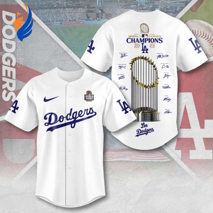 MLB Los Angeles Dodgers 2024 World Series Champions Design Baseball Jersey Gift for Men Women