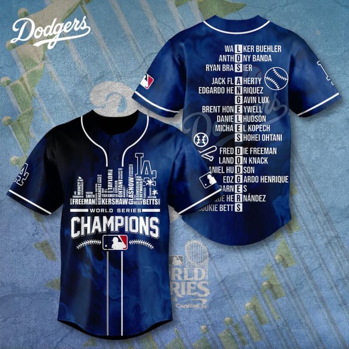 MLB Los Angeles Dodgers 2024 World Series Champions Design Baseball Jersey Gift for Men Women