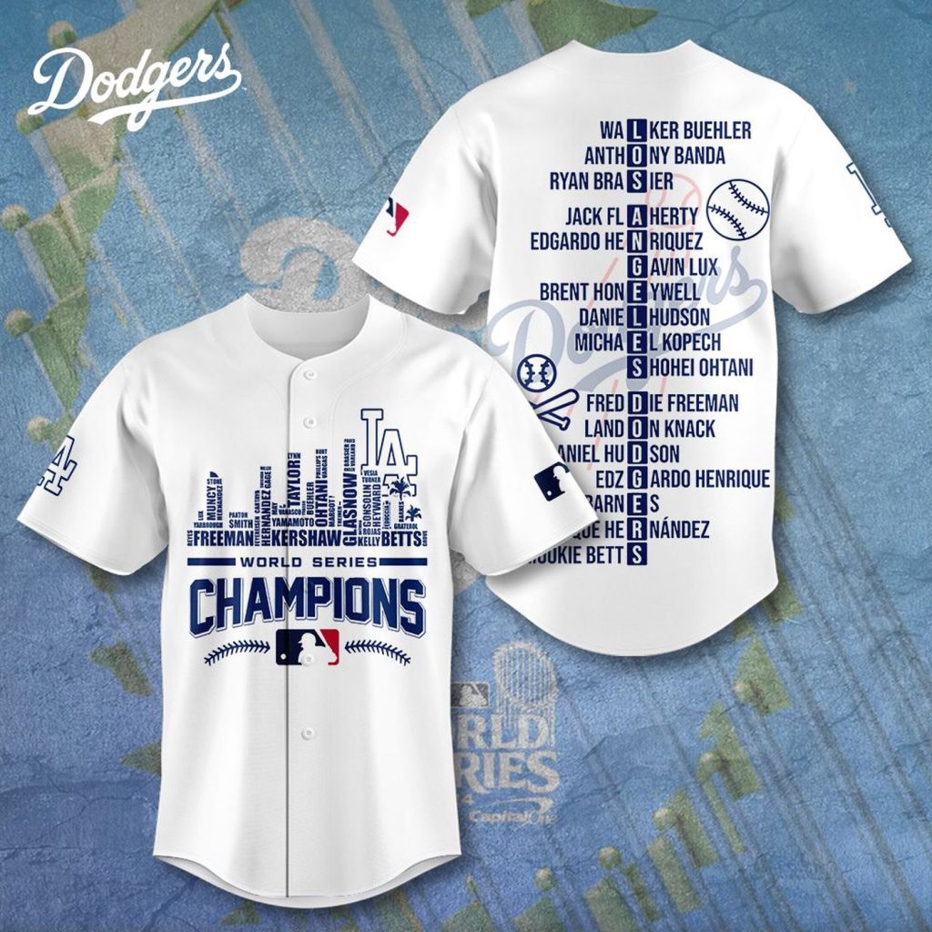 MLB Los Angeles Dodgers 2024 World Series Champions Design Baseball Jersey Gift for Men Women MLB Los Angeles Dodgers 2024 World Series Champions Design Baseball Jersey Gift for Men Women