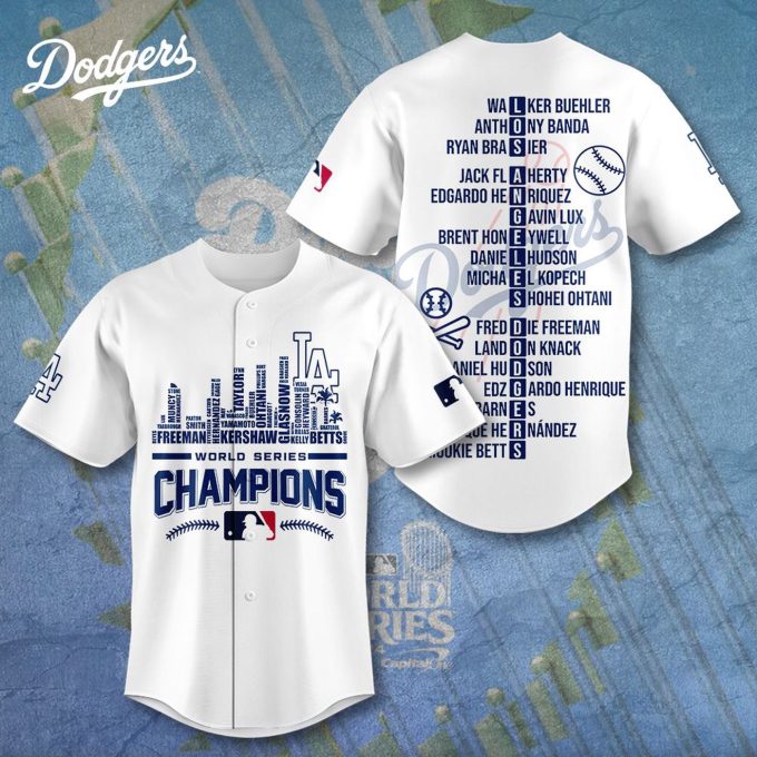 MLB Los Angeles Dodgers 2024 World Series Champions Design Baseball Jersey Gift for Men Women