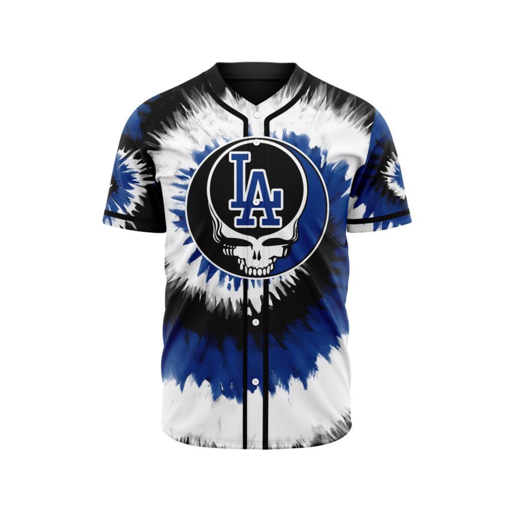 MLB Los Angeles Dodgers Special Grateful Dead Design Baseball Jersey Gift for Men Women MLB Los Angeles Dodgers Special Grateful Dead Design Baseball Jersey Gift for Men Women