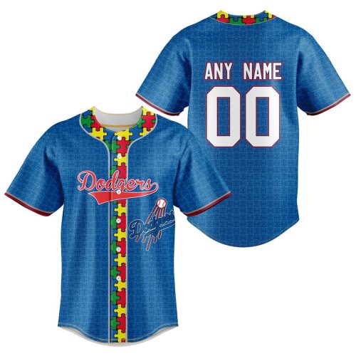 MLB Los Angeles Dodgers Specialized Baseball Jersey Fearless Aganst Autism Gift for Men Women