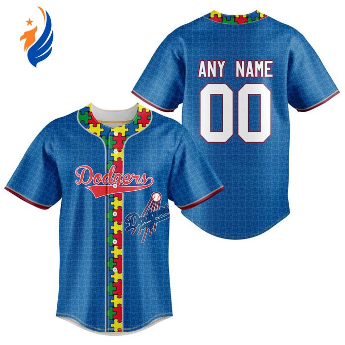 MLB Los Angeles Dodgers Specialized Baseball Jersey Fearless Aganst Autism Gift for Men Women