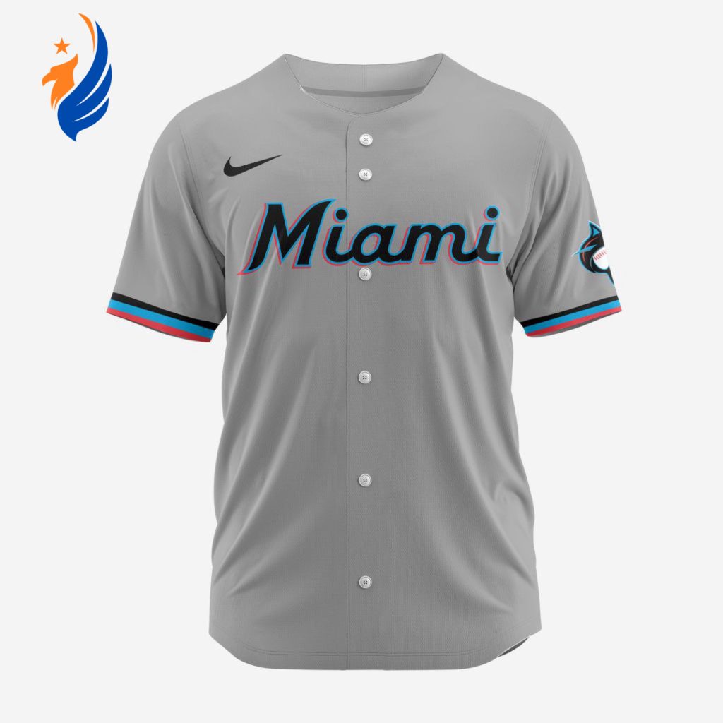 MLB Miami Marlins Personalized 2024 Road Baseball Jersey MLB Miami Marlins Personalized 2024 Road Baseball Jersey