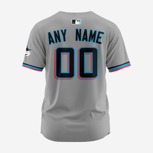 MLB Miami Marlins Personalized 2024 Road Baseball Jersey
