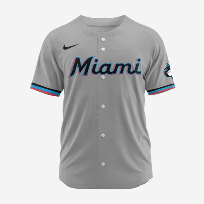 MLB Miami Marlins Personalized 2024 Road Baseball Jersey