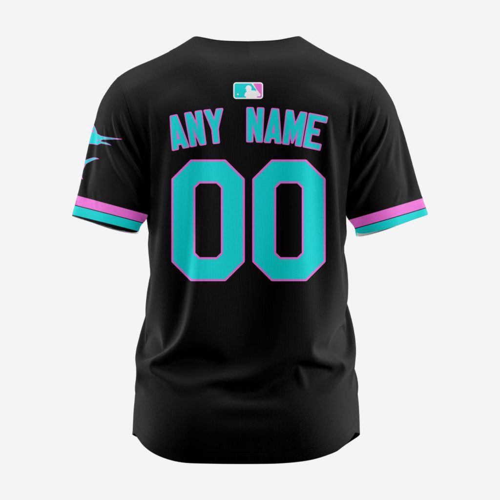 MLB Miami Marlins Personalized Alternate Design Concept Baseball Jersey 2402 MLB Miami Marlins Personalized Alternate Design Concept Baseball Jersey 2402