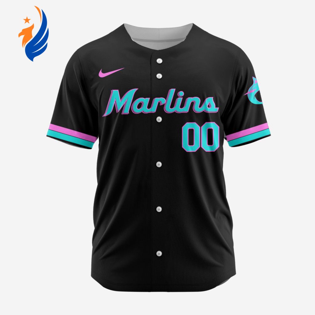 MLB Miami Marlins Personalized Alternate Design Concept Baseball Jersey 2402 MLB Miami Marlins Personalized Alternate Design Concept Baseball Jersey 2402
