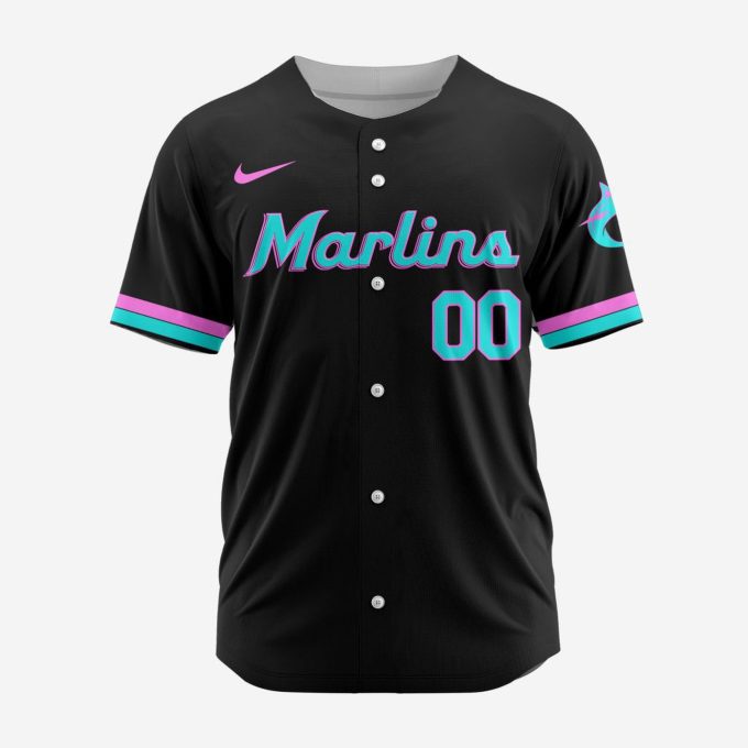 MLB Miami Marlins Personalized Alternate Design Concept Baseball Jersey 2402 MLB Miami Marlins Personalized Alternate Design Concept Baseball Jersey 2402