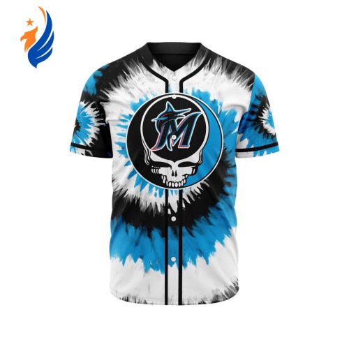 MLB Miami Marlins Special Grateful Dead Design Baseball Jersey Gift for Men Women