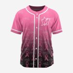 MLB Miami Marlins Special Pink Design Fight Breast Cancer Baseball Jersey Gift for Men Women