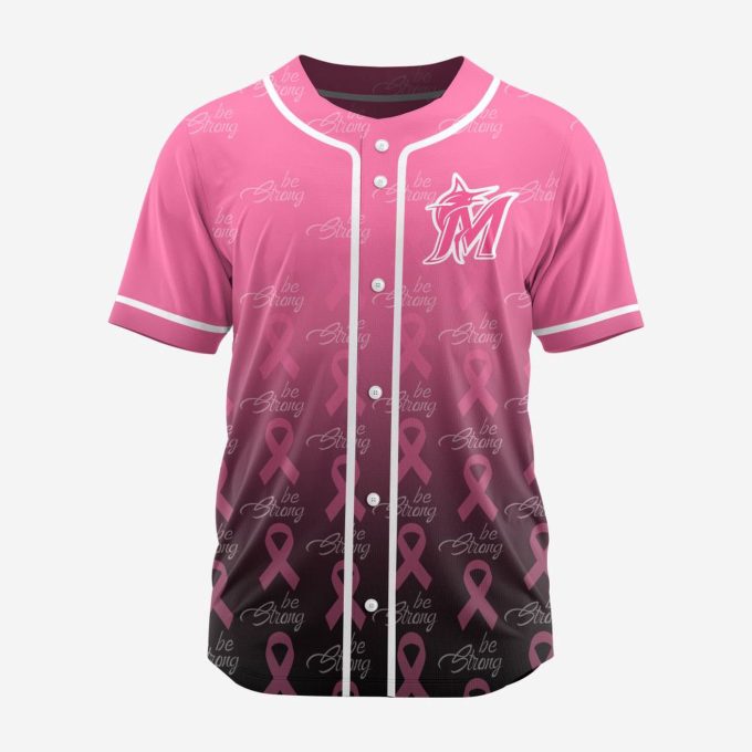 MLB Miami Marlins Special Pink Design Fight Breast Cancer Baseball Jersey Gift for Men Women