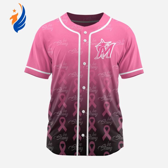 MLB Miami Marlins Special Pink Design Fight Breast Cancer Baseball Jersey Gift for Men Women