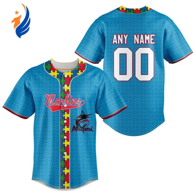 MLB Miami Marlins Specialized Baseball Jersey Fearless Aganst Autism Gift for Men Women MLB Miami Marlins Specialized Baseball Jersey Fearless Aganst Autism Gift for Men Women