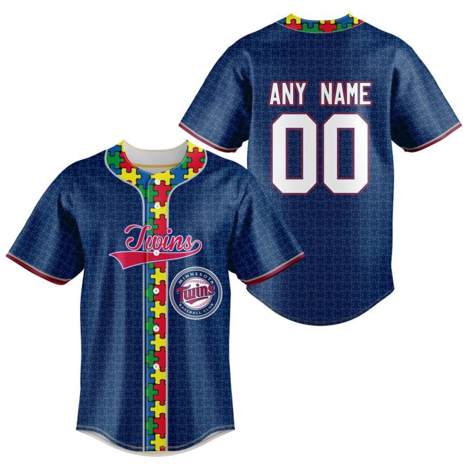 MLB Minnesota Twins Specialized Baseball Jersey Fearless Aganst Autism Gift for Men Women